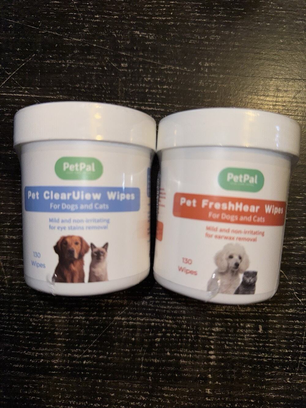 Lot Of 2 Pet Pal Dog and Cat Eye and Ear Wipes 260 Count Wipes Ex 06/2027
